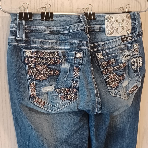 Miss Me Jeans, Size 28, Distressed, Bedazzled, Mid-Rise, 28W x 29L - Picture 7 of 12